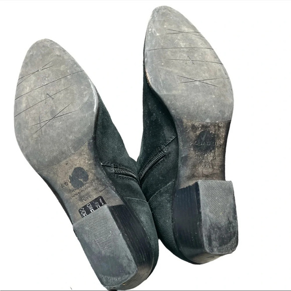 Aquatalia Side Zip Franca Black Suede Pointed Toe Ankle Booties Size 8.5 - Picture 5 of 5